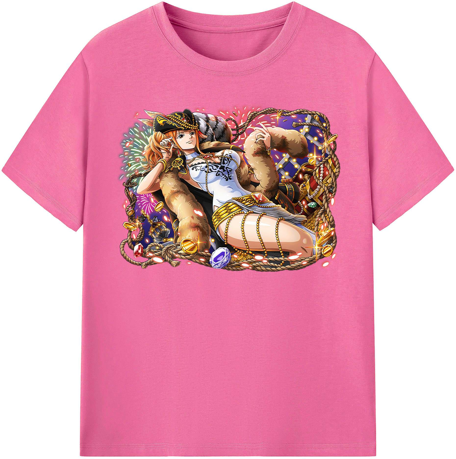 （画像用） ワンピース ナミ ONE PIECE Nami レディースカジュアルプリントTシャツ（綿100％）